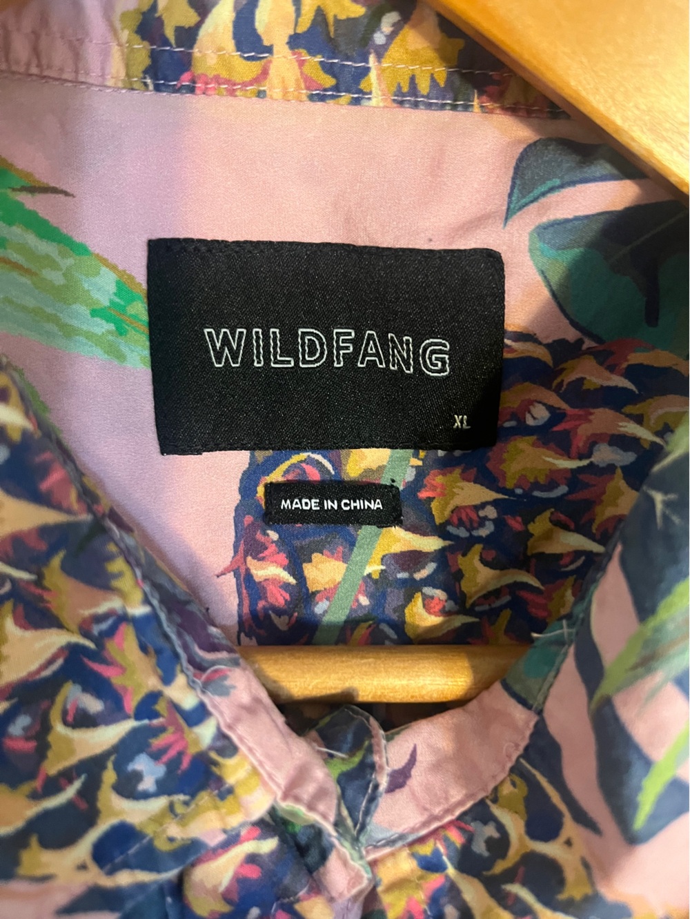 Pink Tropical Print Button Down - Picture 3 of 3
